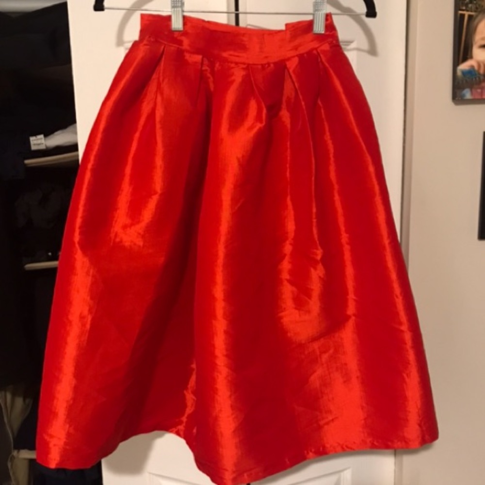 Chicwish Red A-line Midi Skirt